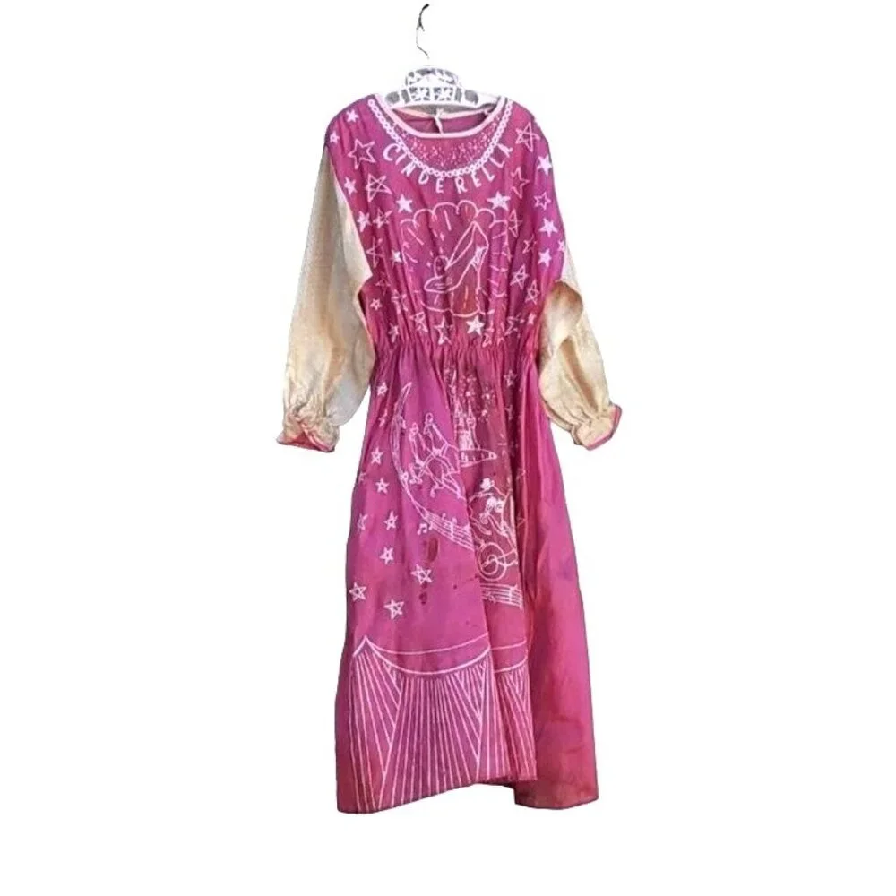 Vintage 50s 60s Costume Cinderella Pink Dress 4T 5T Halloween Dress Up - Picture 1 of 10